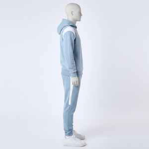Wholesale Winter <b>Men's</b> Hooded Sweat Pant Zip Hoodie Set Tracksuit Regular Fit Street Wear Cotton Solid Fleece - Product Image 4
