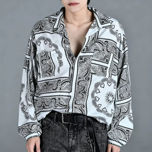 Chemise boutonnée à manches longues pour homme, style décontracté, respirante, motif à pois, pour mariage et fête, ODM, printemps, 180g, par un grand créateur de mode - Product Image 6