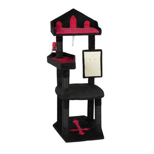 Albero per Gatti Gotico Nero da 49 Pollici con Robusti Tiragraffi in Sisal, Postazione a Forma di Bara e Trono per Gatti - Product Image 3