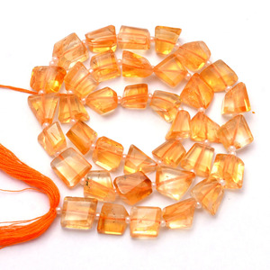 Perles de citrine naturelle facettées de 6 mm à 8 mm, qualité AAA+, en forme de pépites, coupées à facettes, semi-précieuses, pour la création de bijoux. - Product Image 4