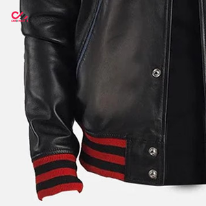 แจ็คเก็ตวาร์ซิตี้ขนสัตว์ผู้ชายขายดีที่สุด ผ้าฝ้าย 100% ติดกระดุม สไตล์ Letterman สำหรับฤดูหนาว - Product Image 4