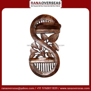 Soporte de pared de madera de primera calidad, Diseño Artesanal hecho a mano para una elegante decoración para sala de estar disponible en múltiples estilos únicos - Product Image 3