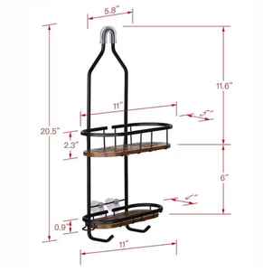 Premium Quality Space Saving Metal <b>Frame</b> Wooden Shelf for Bathroom Wall Storage and Home Decoration Available For Sale - Product Image 5