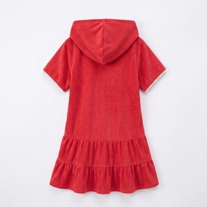 Robe de bain à capuche mignonne pour filles, 100 % polyester, sans manches, fermeture éclair sur le devant, ourlet à volants, séchage rapide, mini, pour la plage et la piscine, fournisseur de logos personnalisés - Product Image 4