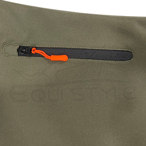 <b>Mens</b> Olive Green Softshell <b>Jacket</b> with Orange Panel Unisex Sport <b>Utility</b> OEM Hooded Waterproof Windproof Outdoor Hunting <b>Jackets</b> - Product Image 4