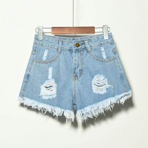 Manufactory Direct Regular Fit <b>High</b> <b>Waist</b> Breathable Denim <b>Shorts</b> Women's Hot <b>Shorts</b> Ruffles Customized <b>Jeans</b> - Product Image 4