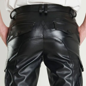 Fashion Leather <b>Shorts</b> For <b>Men</b> Soft Comfortable Material Stylish Design Perfect For Casual Activities And Urban Streetwear - Product Image 5