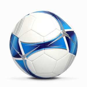ลูกฟุตบอลแบบกำหนดเอง สีขาวน้ำเงิน ดีไซน์ทนทาน ทำจากหนัง PU สำหรับฝึกซ้อมและแข่งขัน ขนาดมาตรฐานอย่างเป็นทางการ จำหน่ายจำนวนมาก - Product Image 3