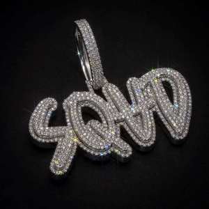 Pendentif en moissanite plaqué argent 925 de luxe - Product Image 1