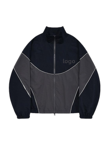 Custom Reflective Print Logo Nylon Tracksuit Unisex Windbreaker Outdoor Running Zip up Hoodie <b>Jacket</b> Nylon Color Track <b>Jacket</b> - Product Image 2
