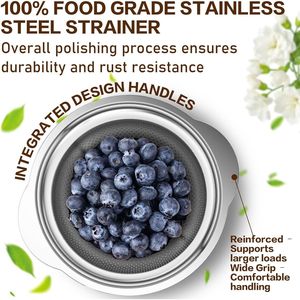 Set di 3 Colander e Scolapasta in Acciaio Inossidabile per Pasta, Spaghetti, Frutta e Verdura - Product Image 3