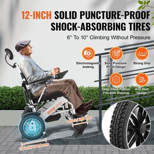 Sedia a rotelle elettrica per adulti anziani in lega di alluminio leggera 300 libbre capacità di peso 20 larghezza potenza motorizzata pieghevole - Product Image 5
