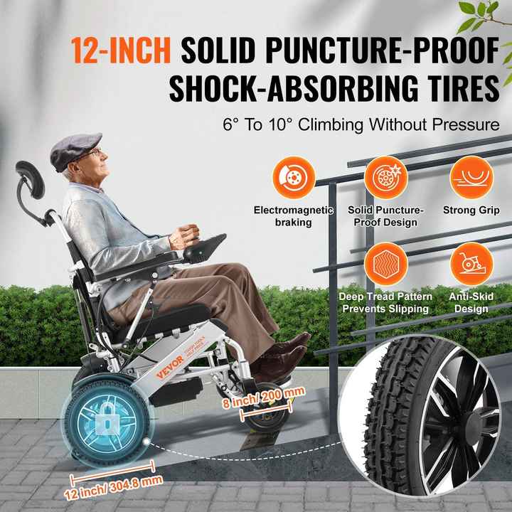 Electric Wheelchair for Adults Seniors Lightweight Aluminum Alloy 300 Lbs Weight Capacity 20 Width Foldable Motorized Power