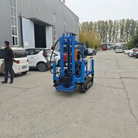 Plataforma de perforación de pozos de agua tipo rueda portátil 0-22HP plataforma de tierra profunda con caja de cambios y componentes de núcleo de bomba