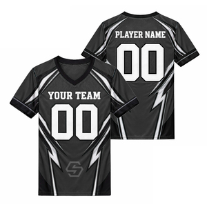 New Arrival OEM Custom Sublimation Front 3D Pattern V-Neck Soccer Jersey Short Sleeve Moisture Wicking Polyester Adult Unisex - Product Image 5