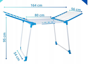 Stendibiancheria Pieghevole Salvaspazio con Due Ali Laterali <span class=keywords><strong>per</strong></span> Vestiti, Asciugamani, <span class=keywords><strong>Biancheria</strong></span>, Uso Interno/Esterno - Product Image 2