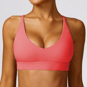 Soutien-gorge de sport personnalisable pour femme, doux, à dos croisé, pour le yoga, le fitness et l'entraînement, modèle uni, idéal pour les ensembles de sport - Product Image 1
