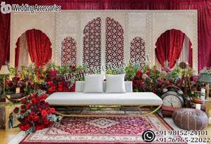 ฉากหลังงานแต่งงานมุสลิมแบบนิกะห์ ตกแต่งเวทีวอลิมาสุดหรู ฉากหลังธีมมุกัลสำหรับงานแต่งงาน แคลิฟอร์เนีย - Product Image 4