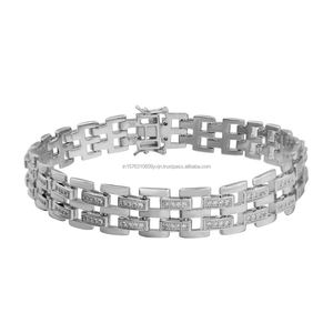 กำไลเทนนิสโมอิสซาไนต์ชุบทองคำสีกุหลาบ ดีไซน์ใหม่จาก Trisha Jewels เครื่องประดับฮิปฮอป รับรองโดย IGI สำหรับผู้ชาย ขายส่งสำหรับงานปาร์ตี้ - Product Image 1