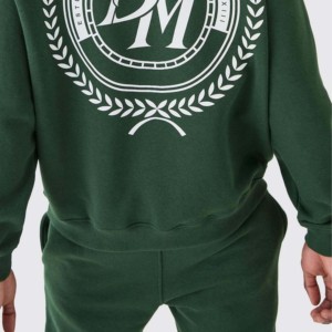 Conjunto de Sudadera con Capucha y Pantalones Deportivos para Hombre, Color Azul Sólido, Transpirable, 100% Algodón, Estilo Urbano, con Estampado True Evil, Informal - Product Image 3