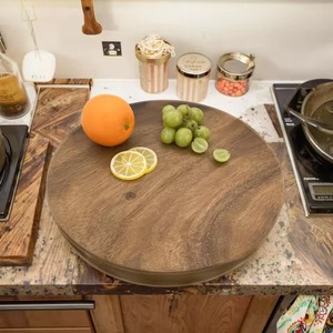 Planche à découper en bois de qualité supérieure, épaisse, en bois dur, rectangulaire, avec poignée, grain de bois naturel, planche à découper de cuisine - Product Image 1