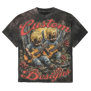 T-shirt surdimensionné à manches courtes pour homme, imprimé crâne casino personnalisé, style streetwear, en coton, col rond, coupe classique - Product Image 1