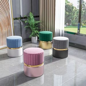 Minimalist Solid Wooden Footstool Ottoman Bench Comfortable <b>Cushion</b> Seat <b>Stool</b> for Living Room Bedroom Furniture - Product Image 1