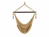 Fauteuil suspendu en corde de coton tressé à la main, style bohème, pour chambre à coucher, chaise suspendue intérieure/extérieure avec pompon