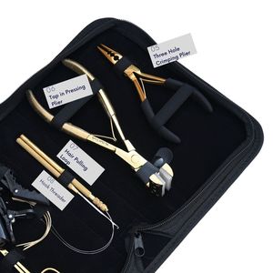 Kit de Herramientas para Extensiones de Cabello: Alicates de Crimpado de Tres Orificios, Herramienta de Presión para Tap-In, Gancho de Bucle, Agujas Curvas, Tijeras, Pinza para Anillos de Separación - Product Image 4