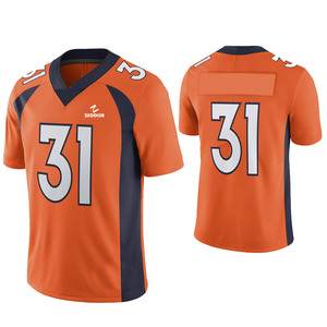 Maillot de football américain personnalisé fabriqué en usine, respirant, à manches courtes, logo personnalisé, service OEM, 100% polyester - Product Image 1