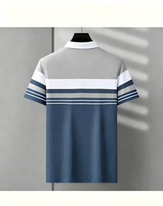 Camisas de Alta Gama para Hombre, 50% Algodón, Tejido Ecológico, Anti-Pilling, Transpirable, a Rayas, con Botones, Manga Corta, Casual - Product Image 2
