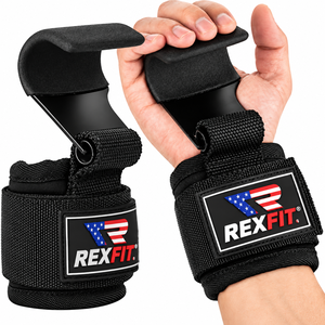 Crochets de levage OEM pour soulevé de terre avec support de poignet pour entraînements en salle et assistance à la préhension – Accessoires de fitness en gros – Usine OEM pour équipement de gym en gros - Product Image 1