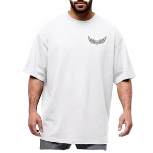 T-shirt en coton noir surdimensionné pour homme avec logo personnalisé, manches courtes, col rond, coupe décontractée, imprimé, design de lettres sur le devant - Product Image 5