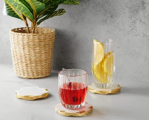 Juego de Posavasos de Mármol Moderno de Lujo con Borde Dorado, Posavasos Redondos de Piedra Natural, Juego de 4 Piezas, Regalo de Boda, Decoración de Mesa - Product Image 4