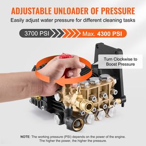 Pompa a Pistoni Triplex Orizzontale di Ricambio con Albero da 1 Pollice per Idropulitrici ad Alta Pressione, Kit con 5 Ugelli, 4300 PSI, 4.4 GPM - Product Image 4