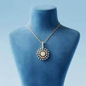 Luxury 18K Gold Natural Diamond Pendant <b>Necklace</b> for Women | GIA Certified Round Cut Sparkly Real Diamond Jewelry - Product Image 3