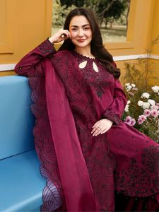Conjunto de Kurta y Pantalón de Seda Chanderi Pura para Mujer, Diseño de Última Moda, Kurti con Salwar Kameez Estilo Pakistaní, Étnico - Product Image 5