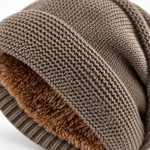 Unisex Knit Beanie <b>Hat</b> Solid Color Warm Fleece <b>Lined</b> Winter Cap Casual Style Adult Fit 56-58CM - Product Image 3