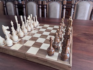 ILAHI's Eco-Friendly Rustic Polished Rectangle <b>Chess</b> <b>Board</b> Game 100% Handmade Pure Wood Animal/Love Style Customized Size <b>Chess</b> - Product Image 3