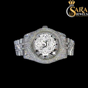 Reloj de Lujo de Alta Calidad con Diamantes Moissanite, Caja Cuadrada, Esfera con Números Romanos para Hombre, Disponible para Exportación, Precio desde India - Product Image 1