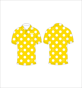 <b>Men's</b> Yellow Polka Dot Polo <b>Shirt</b> Short Sleeve Casual Button Down Collar Summer Wear - Product Image 3