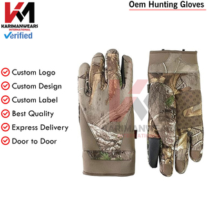 Gants de chasse pour hommes, à doigts entiers, motif camouflage, paume antidérapante, fermeture auto-agrippante, pour usage extérieur par temps frais - Product Image 5
