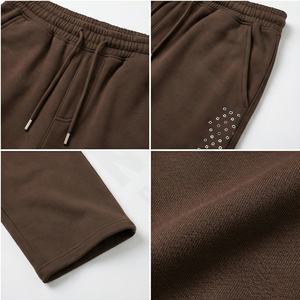 Pantalon de survêtement ample en coton pour homme, léger, délavé au soleil, effet délavé à l'acide, vintage, avec strass, pantalon de survêtement de travail, automne - Product Image 4