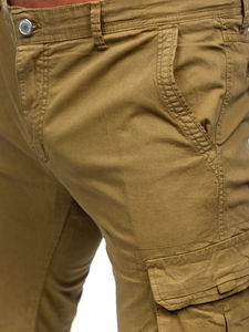Men's 100% Cotton Twill Cargo Shorts with 6 Custom Utility Pockets Solid Pattern Casual Relaxed Fit Cargo Shorts - Product Image 2