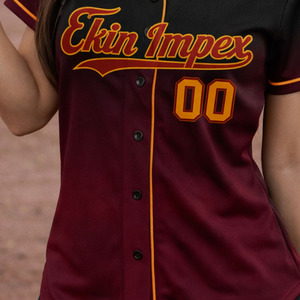 Maillots de baseball personnalisés brodés pour hommes, vente en gros OEM, avec boutons, uniformes de baseball sur mesure - Product Image 6