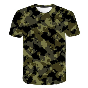 Men's Short Sleeve <b>Camouflage</b> Printed <b>T</b>-<b>Shirt</b> 100% Polyester Regular Fit O-Neck Casual Style Hunting Design Digital Print - Product Image 1