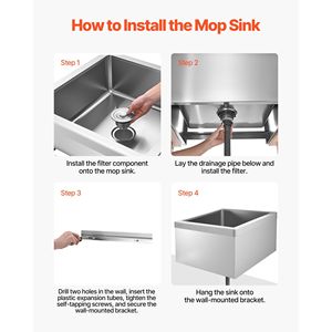 Supporto a Parete 3-in-1 in Acciaio Inox 304 per Lavaggio Pavimenti con Scanalatura a X, 24 x 24 x 13 pollici, per Mop X-Force e X-Act - Product Image 4