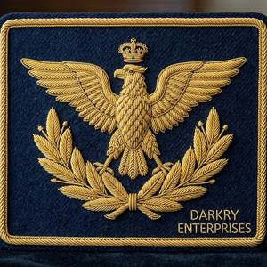 Parche Bordado a Mano con Hilo de Oro, Escudo y Espada, Insignia de Estrella en Fieltro Marrón, Servicio Personalizado para Uniformes y Blazers - Product Image 4