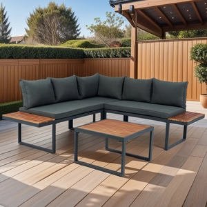 Juego de Muebles de Jardín Modulares de Mimbre y Ratán Impermeables para Exteriores, Modelo IPRO Premium Moderno 2026, 5 Plazas, No Plegable - Product Image 1