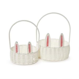 Rustic Farmhouse Woven <b>Easter</b> <b>Egg</b> <b>Basket</b>, Faux Wicker Bunny <b>Basket</b> <b>for</b> Kids, Handmade Decorative <b>Easter</b> <b>Hunting</b> <b>Basket</b> - Product Image 1